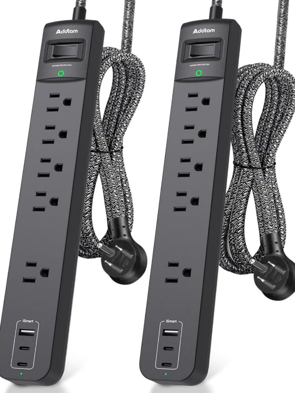 10Ft Surge Protector Power Strip - Multi Outlet Extension Cord for Home & Office